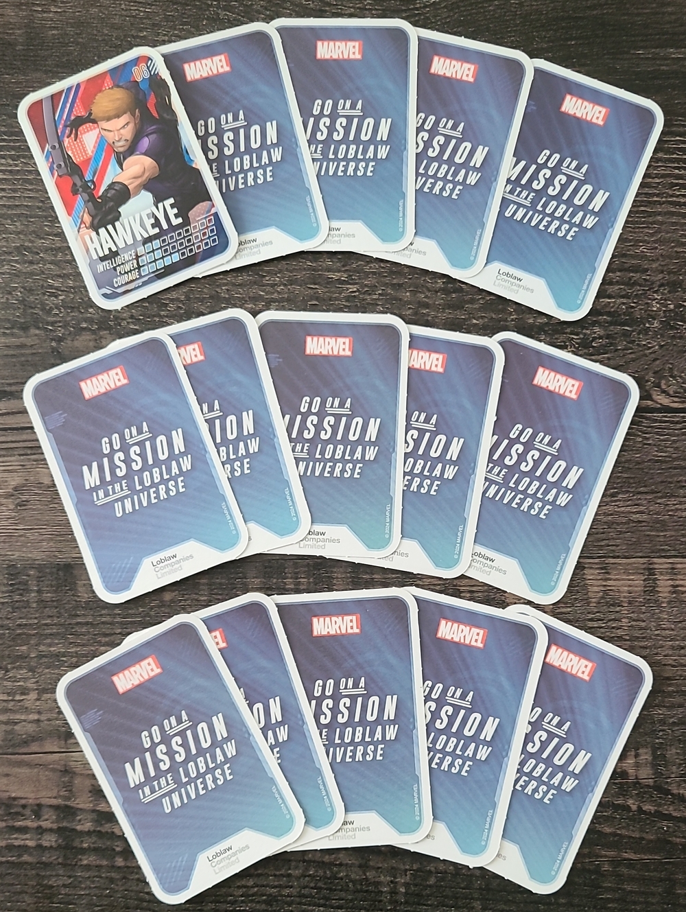 Marvel TRADING Cards 15 Pack Cards from Loblaws Go On A Mission Promotion 2024